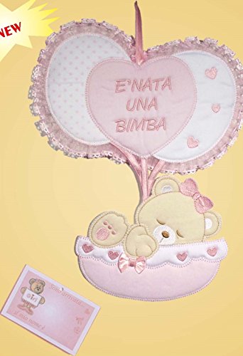 Schleife Geburt Luftballons nicht zum Sticken (rosa) von La Chiocciolina