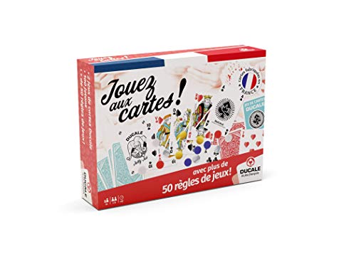 Ducale, Le Jeu Français – Set 50 Spielregeln – 2 x 54 Karten, 100 Chips, Buch mit 50 Spielregeln – zum Spielen mit Familie oder Freunden von La Ducale