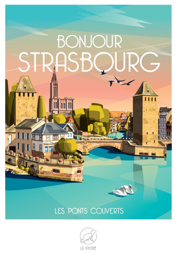 La Loutre Bonjour STRASBOURG - Les Ponts Couverts 1000 Teile Puzzle Puzzle-La-Loutre-6129 von La Loutre