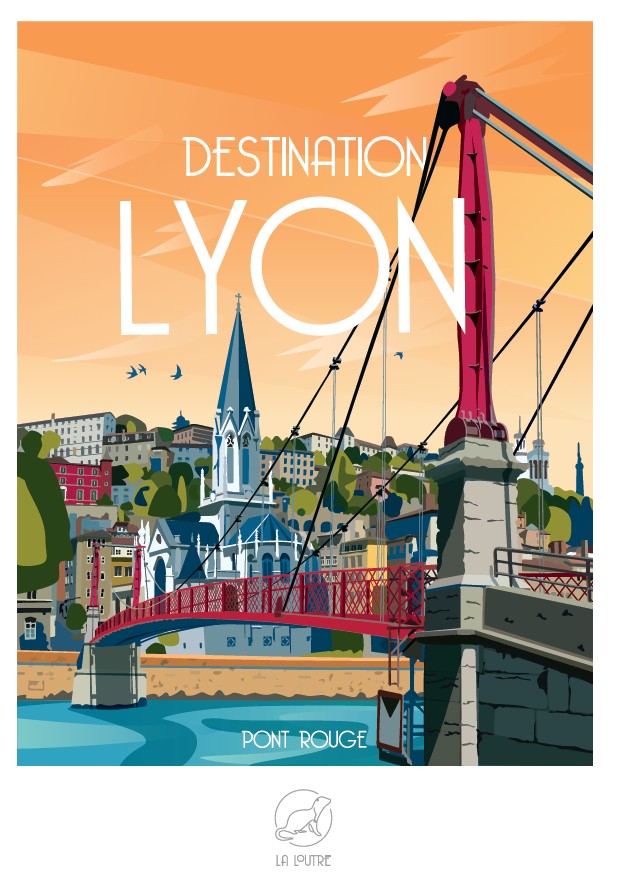 La Loutre Destination LYON - Pont Rouge 1000 Teile Puzzle Puzzle-La-Loutre-6280 von La Loutre