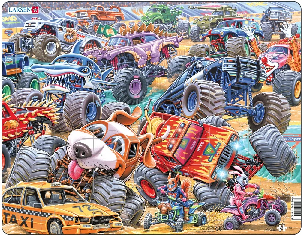 Larsen Rahmenpuzzle - Monstertrucks-Rennen 35 Teile Puzzle Larsen-PG5 Larsen Rahmenpuzzle - Monstertrucks-Rennen 35 Teile Puzzle Larsen-PG5 von Larsen