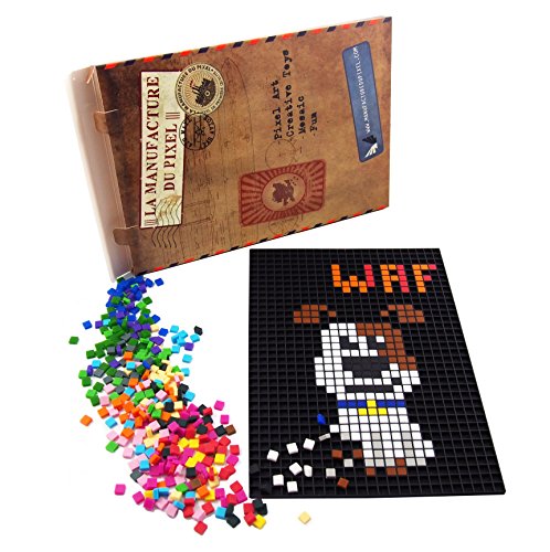 La Manufacture du Pixel – Pixel Handwerkskunst, kreatives Hobby, Mosaik, Spaß! – Erstellen Sie Ihre eigene Kunst – Zink Sammlung – Rahmen und 900 Pixel Set (Schwarz) von La Manufacture du Pixel