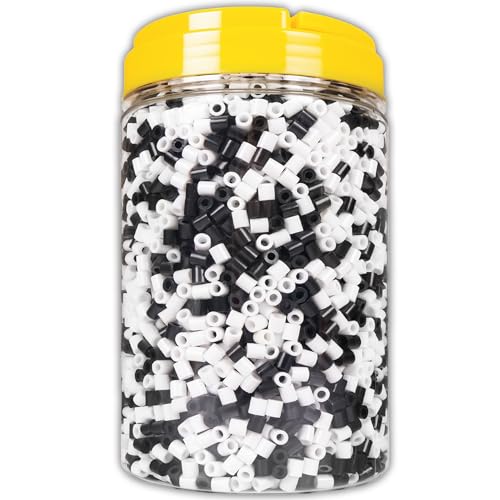 La Manuli Bügelperlen - 5000 Stück im Dose, Midi Größe 5mm, inklusive 2 Pinzetten, Steckperlen, Nachfüllset Bastelperlen Mit jeder Marke Beads kompatibel von La Manuli