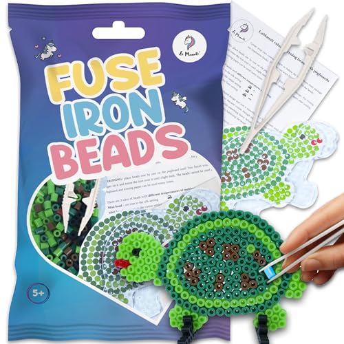 La Manuli Bügelperlen Platten - Steckperlen Midi 5mm Set mi Vorlagen und Transparente Stiftplatten - Komplettes Geschenkset im Beutel für Kinder ab 5 Jahre von La Manuli