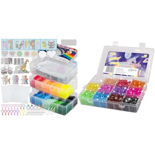 La Manuli Bügelperlenset 24000 Stück Bügelperlen mit Steckplatten & Glitzer Bügelperlen Sortiert Fuse Beads Kit La Manuli Bügelperlenset 24000 Stück Bügelperlen mit Steckplatten & Glitzer Bügelperlen Sortiert Fuse Beads Kit von La Manuli