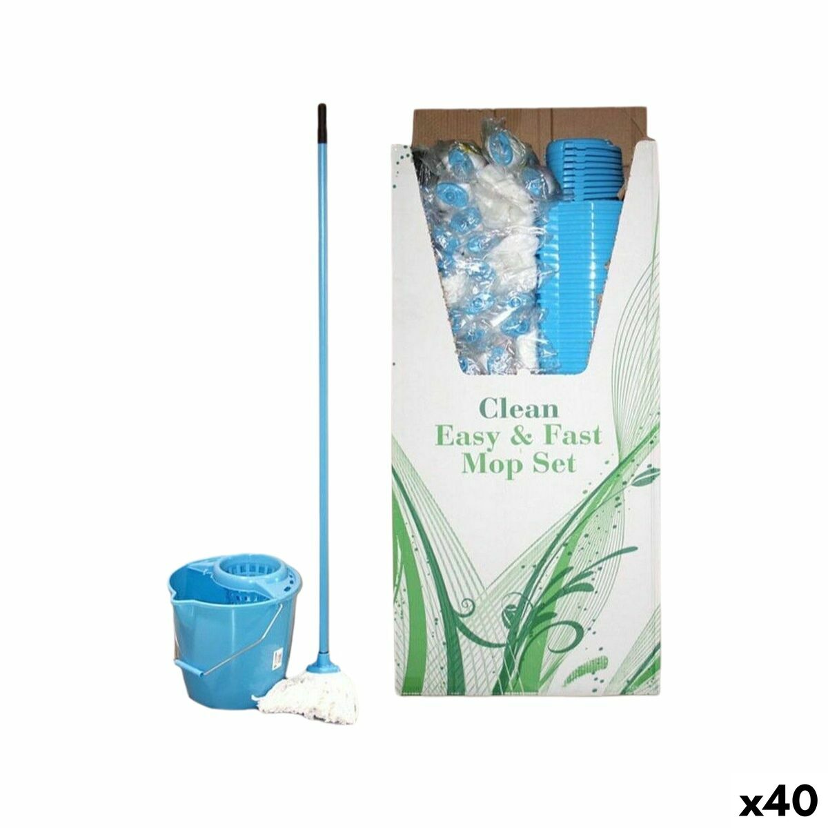 Eimer und Mopp-Set La Mopperia Blau (40 Stück) von La Mopperia