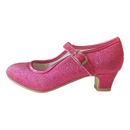 La Senorita Prinzessinnen Schuhe Fuchsia Rosa Glitzer Spanische Flamenco Schuhe für Mädchen von La Senorita