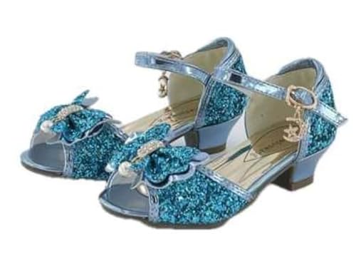 LaBay Pantoletten mit Schleifen und Pailletten, Blau (5-7 Jahre) von LaBay