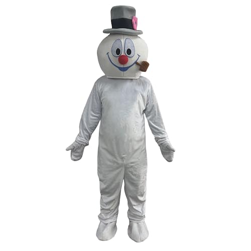 LaKimLin Schneemann-Maskottchen-Kostüm, Erwachsenengröße, Ganzkörper-Winter-Schneemann-Anzug mit Zylinder und Ciga LaKimLin Schneemann-Maskottchen-Kostüm, Erwachsenengröße, Ganzkörper-Winter-Schneemann-Anzug mit Zylinder und Ciga von LaKimLin