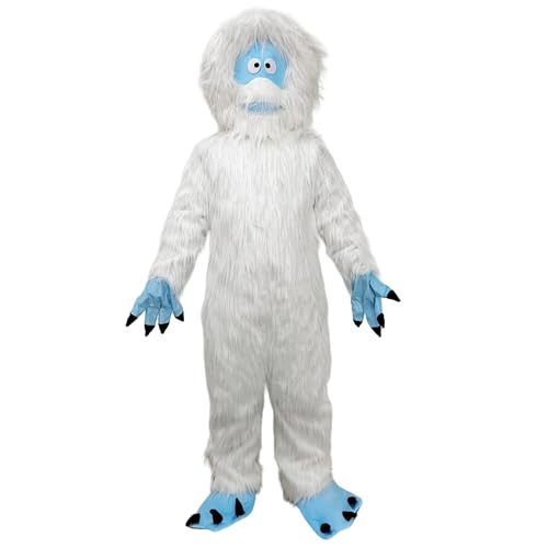 LaKimLin White Yeti Maskottchen-Kostüm – Erwachsenengröße, Ganzkörper-Schneemann-Monster-Anzug mit blauen Pfoten LaKimLin White Yeti Maskottchen-Kostüm – Erwachsenengröße, Ganzkörper-Schneemann-Monster-Anzug mit blauen Pfoten von LaKimLin