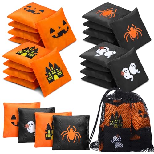 LaRandom Cornhole Sitzsäcke für Halloween mit schwarzem Netzbeutel mit Kordelzug, 5,1 x 5,1 cm, Spukhaus, Geister, Spinnen, Kürbisse, kleine orangefarbene schwarze Sitzsäcke für Wurfparty, Spielzeug LaRandom Cornhole Sitzsäcke für Halloween mit schwarzem Netzbeutel mit Kordelzug, 5,1 x 5,1 cm, Spukhaus, Geister, Spinnen, Kürbisse, kleine orangefarbene schwarze Sitzsäcke für Wurfparty, Spielzeug von LaRandom