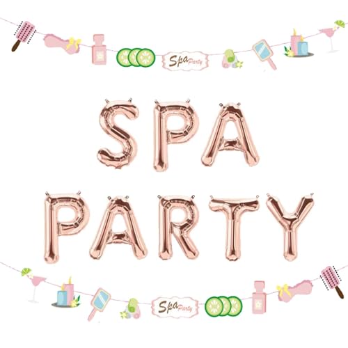 LaVenty Spa Party Dekoration - Ballons, Banner, Pyjama Sleepover Mitgebsel für Mädchen Geburtstag von LaVenty