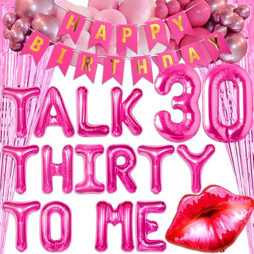 LaVenty 30. Rosa Luftballons Talk 30 to Me Luftballons Talk 30 to Me Geburtstagsdekoration Talk Thirty To Me Banner 30. Geburtstag Dekoration für Sie Dirty 30 Geburtstag Dekoration von LaVenty