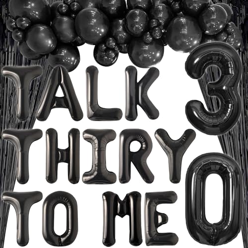 LaVenty 30. Schwarz Luftballons Schwarz Talk 30 To Me Luftballons Talk 30 To Me Geburtstags Dekoration Talk Thirty To Me Banner 30. Geburtstag Dekoration Dirty 30 Geburtstagsdeko von LaVenty