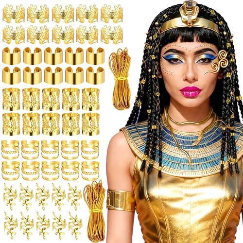 LaVenty Ägyptische Kostüm-Accessoires, goldfarbene Haarspangen, ägyptische Kopfbedeckung, Schlangenarmbänder, Halloween-Kostüme, Kleopatra, Party-Dekoration LaVenty Ägyptische Kostüm-Accessoires, goldfarbene Haarspangen, ägyptische Kopfbedeckung, Schlangenarmbänder, Halloween-Kostüme, Kleopatra, Party-Dekoration von LaVenty