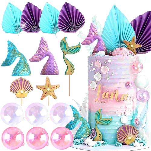 LaVenty Blaue lila Meerjungfrau Kuchen Topper Unter dem Meer Kuchen Dekoration Muschel Kuchen Topper Meerjungfrau Schwanz Kuchen Topper Meerjungfrau Party Supplies LaVenty Blaue lila Meerjungfrau Kuchen Topper Unter dem Meer Kuchen Dekoration Muschel Kuchen Topper Meerjungfrau Schwanz Kuchen Topper Meerjungfrau Party Supplies von LaVenty