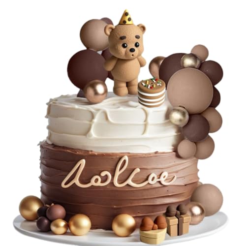 LaVenty Braun Teddybär Tortendeko Teddybär Kuchen Dekoration für Junge Mädchen 1 Jahr Geburtstag LaVenty Braun Teddybär Tortendeko Teddybär Kuchen Dekoration für Junge Mädchen 1 Jahr Geburtstag von LaVenty