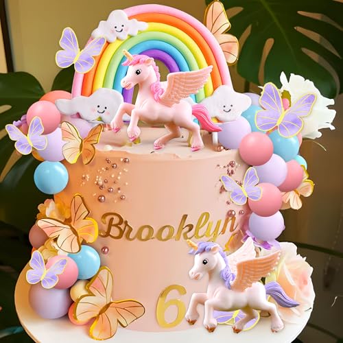 LaVenty Pony Einhorn Kuchendekoration Regenbogen Kuchendekoration Pony Geburtstag Dekoration Einhorn Party Favors Regenbogen Geburtstag Dekoration Geburtstagskuchen Dekoration für Mädchen LaVenty Pony Einhorn Kuchendekoration Regenbogen Kuchendekoration Pony Geburtstag Dekoration Einhorn Party Favors Regenbogen Geburtstag Dekoration Geburtstagskuchen Dekoration für Mädchen von LaVenty