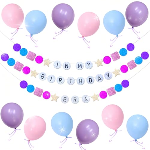 LaVenty Glitzerndes Happy Birthday Banner Geburtstag Party Dekorationen Mädchen Thema Foto Hintergrund Epochen Musik Fans Liebhaber Party von LaVenty