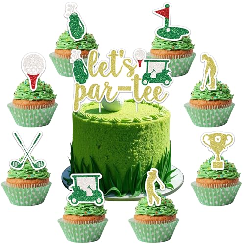 LaVenty 13 PCS Golf Kuchen Dekorationen Geburtstag Golfspieler Muffin Cupcake Topper Dekoration für Golf Sport Thema Junge Mädchen Geburtstagsfeier Deko von LaVenty