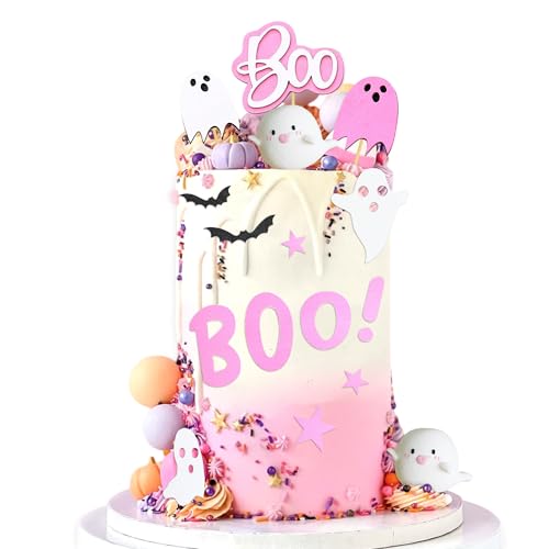 LaVenty Gruseliger Boo-Kuchenaufsatz, rosa Halloween-Cupcake-Topper, rosa Halloween-Partyzubehör, kleiner Boo Geist, Kuchendekoration LaVenty Gruseliger Boo-Kuchenaufsatz, rosa Halloween-Cupcake-Topper, rosa Halloween-Partyzubehör, kleiner Boo Geist, Kuchendekoration von LaVenty
