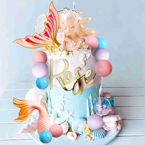 LaVenty Meerjungfrau Tortendeko Meerjungfrau Geburtstag Deko Meerjungfrau Tortenaufleger Meerjungfrau Ocean Theme Topper für Mermaid Party von LaVenty