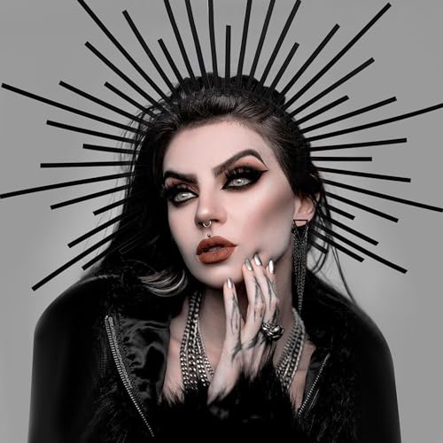 LaVenty Krone Schwarz Gothic Halo Crown Gothic Accessoires Haarreif Griechische Göttin Griechische Göttin Accessoire Horns Of The Goddess Halo Kostüm (Schwarzes Gold) von LaVenty