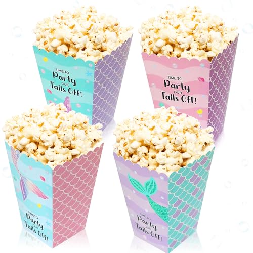 LaVenty Meerjungfrauen-Popcorn-Boxen, Leckerli-Beutel unter dem Meer, Süßigkeitenbeutel für Ozeantiere, Babyparty, Geburtstagsparty, 12 Stück LaVenty Meerjungfrauen-Popcorn-Boxen, Leckerli-Beutel unter dem Meer, Süßigkeitenbeutel für Ozeantiere, Babyparty, Geburtstagsparty, 12 Stück von LaVenty