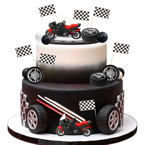 LaVenty Motorrad Tortendeko Dirt Bike Party Kuchen Dekorationen Motorrad Mann Geburtstag für Dirt Bike Babyshower Dekor von LaVenty