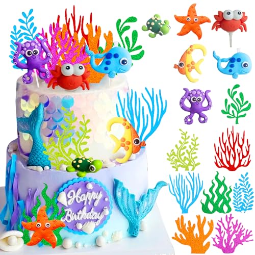 LaVenty Ozean Themen Kuchen Dekoration Unter dem Meer Tortenaufleger Ozean Tier Cupcake Topper Unter dem Meer Party Dekorationen Ozean Meer Thema Baby Dusche Geburtstag Party Tortendekorationen LaVenty Ozean Themen Kuchen Dekoration Unter dem Meer Tortenaufleger Ozean Tier Cupcake Topper Unter dem Meer Party Dekorationen Ozean Meer Thema Baby Dusche Geburtstag Party Tortendekorationen von LaVenty