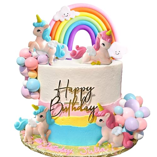 LaVenty Pony Einhorn Kuchendeko Pony Geburtstag Dekoration Regenbogen Kuchen Topper Einhorn Party Gefälligkeiten Regenbogen Geburtstag Dekoration Geburtstag Kuchen Dekoration für Mädchen LaVenty Pony Einhorn Kuchendeko Pony Geburtstag Dekoration Regenbogen Kuchen Topper Einhorn Party Gefälligkeiten Regenbogen Geburtstag Dekoration Geburtstag Kuchen Dekoration für Mädchen von LaVenty