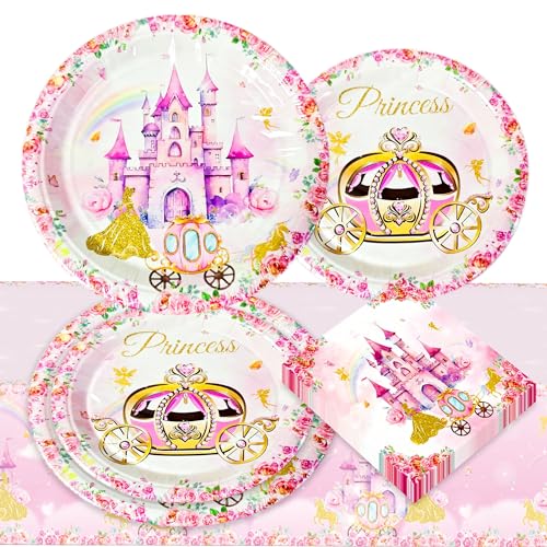 LaVenty Prinzessin Geburtstag Party Dekorationen serviert 16 Gäste Teller Servietten Tischdecke für Mädchen Prinzessin Geburtstag Babyparty Party Dekorationen LaVenty Prinzessin Geburtstag Party Dekorationen serviert 16 Gäste Teller Servietten Tischdecke für Mädchen Prinzessin Geburtstag Babyparty Party Dekorationen von LaVenty