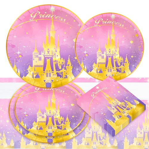 LaVenty Prinzessin Geburtstag Party Dekorationen serviert 16 Gäste Teller Servietten Tischdecke für Mädchen Prinzessin Geburtstag Babyparty Party Dekorationen LaVenty Prinzessin Geburtstag Party Dekorationen serviert 16 Gäste Teller Servietten Tischdecke für Mädchen Prinzessin Geburtstag Babyparty Party Dekorationen von LaVenty