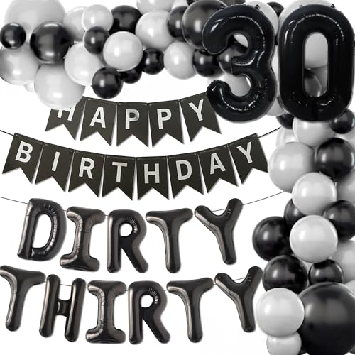 LaVenty Schwarz Talk 30 To Me Luftballons 30. Schwarz Luftballons Talk 30 To Me Geburtstags Dekoration Talk Thirty To Me Banner 30. Geburtstag Dekoration Dirty 30 Geburtstagsdeko von LaVenty