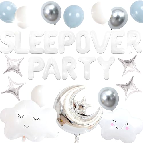 LaVenty Sleepover Ballon Sleepover Zubehör für Mädchen Übernachtungsparty Dekoration Mondstern für Mädchen Pyjamaparty für Geburtstag Babyparty Brautparty von LaVenty