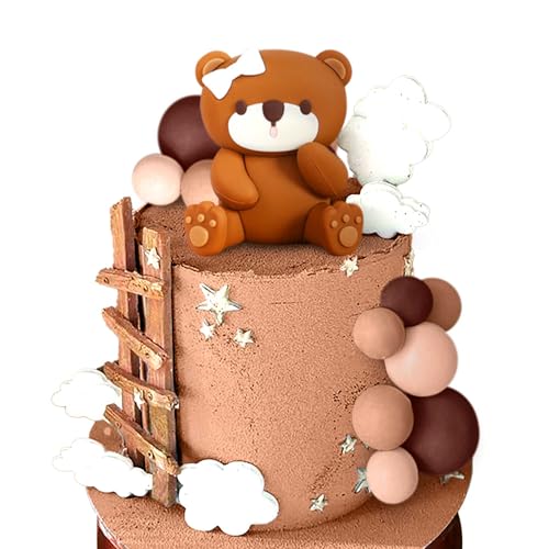LaVenty Teddybär Tortendeko Taufe 1 Jahr Braun Kuchen Dekoration für Hochzeit Baby Shower Geburtstag Party LaVenty Teddybär Tortendeko Taufe 1 Jahr Braun Kuchen Dekoration für Hochzeit Baby Shower Geburtstag Party von LaVenty