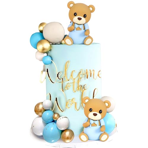 LaVenty Teddybär Tortendeko Taufe Junge 1 Jahr Blau Kuchen Dekoration für Hochzeit Babyshower Geburtstag Party LaVenty Teddybär Tortendeko Taufe Junge 1 Jahr Blau Kuchen Dekoration für Hochzeit Babyshower Geburtstag Party von LaVenty