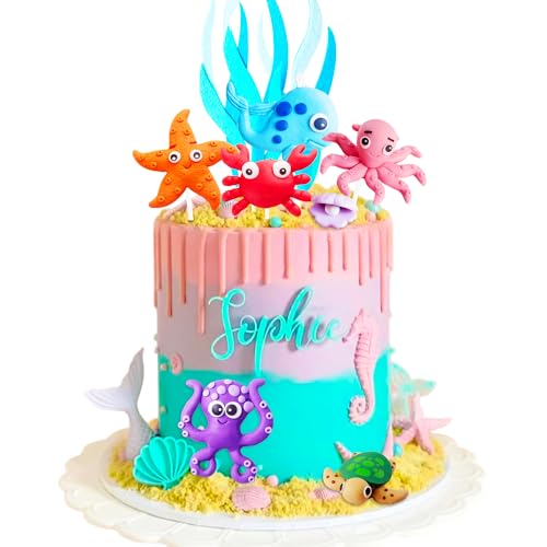 LaVenty Tortenaufsätze mit Motiv "Under the See", Ozean, Tier, Cupcake-Topper, Partydekoration, Ozean, Meer, Thema, Babyparty, Geburtstag, Party, Kuchendekorationen LaVenty Tortenaufsätze mit Motiv "Under the See", Ozean, Tier, Cupcake-Topper, Partydekoration, Ozean, Meer, Thema, Babyparty, Geburtstag, Party, Kuchendekorationen von LaVenty