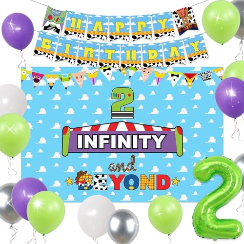 LaVenty Two Infinity and Beyond Birthday Decorations 2nd Birthday Balloon Garland Arch Backdrop Banner Cake Topper for Boy LaVenty Two Infinity and Beyond Birthday Decorations 2nd Birthday Balloon Garland Arch Backdrop Banner Cake Topper for Boy von LaVenty