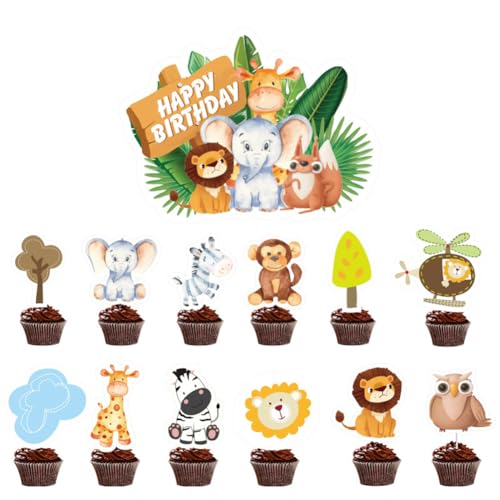 13 Stück Kuchendekorationen Dschungeltiere Cupcake Topper, Tiere Kuchen Topper Waldtiere Kuchen Schild Dekoration Cupcake Picks Forjungle Tiere Giraffe Panda Kaninchen Dinosaurier Löwe Party Dessert 13 Stück Kuchendekorationen Dschungeltiere Cupcake Topper, Tiere Kuchen Topper Waldtiere Kuchen Schild Dekoration Cupcake Picks Forjungle Tiere Giraffe Panda Kaninchen Dinosaurier Löwe Party Dessert von LabDip