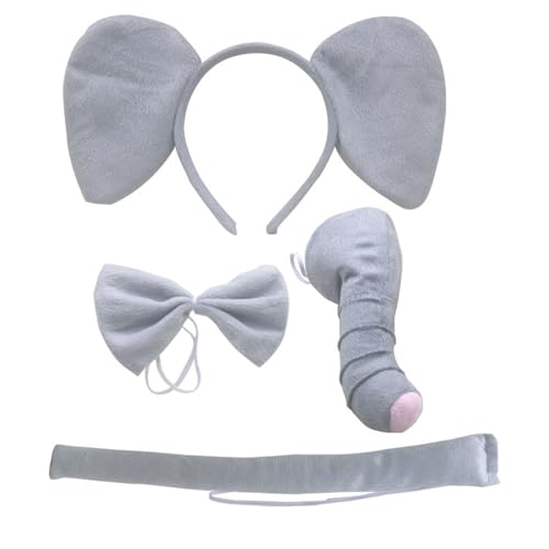 Labbe Elefant Kostüm, Elefant Tierkleid Nette Cosplay Grau Elefanten ohren Stirnband Elefanten Nase Elefant Kragen Schwanz Labbe Elefant Kostüm, Elefant Tierkleid Nette Cosplay Grau Elefanten ohren Stirnband Elefanten Nase Elefant Kragen Schwanz von Labbe