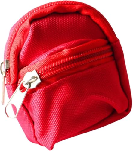 Mini-Puppenrucksack, Schulranzen-Modell, Puppenhaus-Schulzubehör für Puppenhaus im Maßstab 1:6, Miniatur-Schultaschen-Modell, Puppenhaus-Zubehör, Rot, 1 Stück von Labriciyon