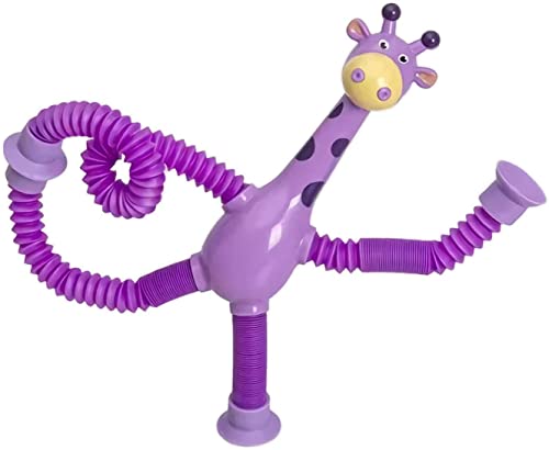 Labstandard Teleskop Saugnapf Giraffe Spielzeug Cartoon Stressabbau Sensorisch Lustig Pädagogisch Interaktiv Kinder Puzzle Neuheit Lernspielzeug als Geschenk Dekoration (Violett) von Labstandard