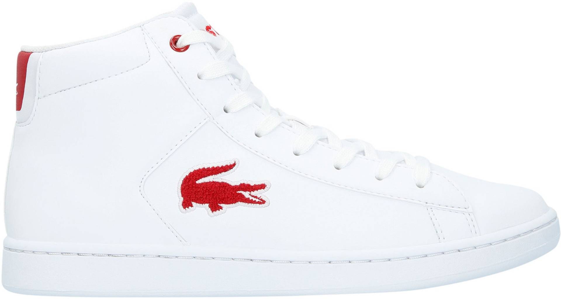 Lacoste Carnaby Evo Mid 3181 Kinder Sneaker, White/Red 34,5, Kinderschuhe von Lacoste