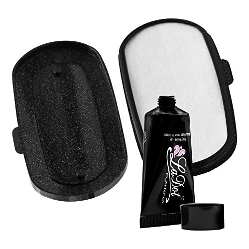 LaDot Tattoo Starterset - Farbe schwarz mit Stempel für Kinder und Erwachsene, temporäre hautfreundliche fake Tattoos, Tattoofarbe für Body und Arm, wasserfest, 15 ml von Ladot