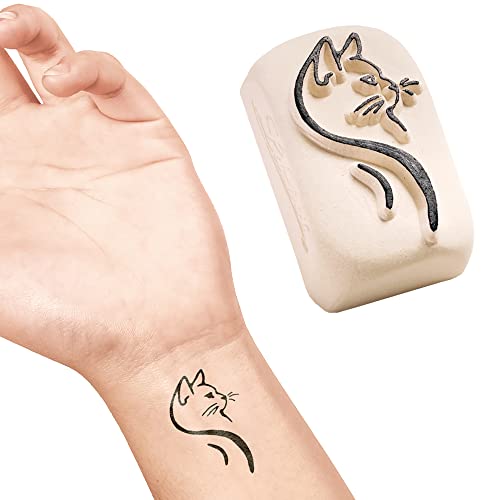 LaDot Tattoo für Kinder und Erwachsene, temporäre hautfreundliche fake Tattoos, Tattoo-Stempel ohne Nadeln für Körper und Arm, wasserfest, Keramikstempel Katze LaDot Tattoo für Kinder und Erwachsene, temporäre hautfreundliche fake Tattoos, Tattoo-Stempel ohne Nadeln für Körper und Arm, wasserfest, Keramikstempel Katze von Ladot