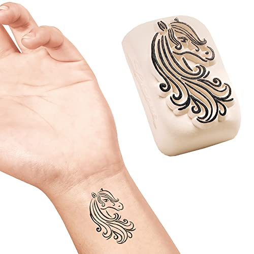LaDot Tattoo für Kinder und Erwachsene, temporäre hautfreundliche fake Tattoos, Tattoo-Stempel ohne Nadeln für Körper und Arm, wasserfest, Keramikstempel Pferd LaDot Tattoo für Kinder und Erwachsene, temporäre hautfreundliche fake Tattoos, Tattoo-Stempel ohne Nadeln für Körper und Arm, wasserfest, Keramikstempel Pferd von Ladot
