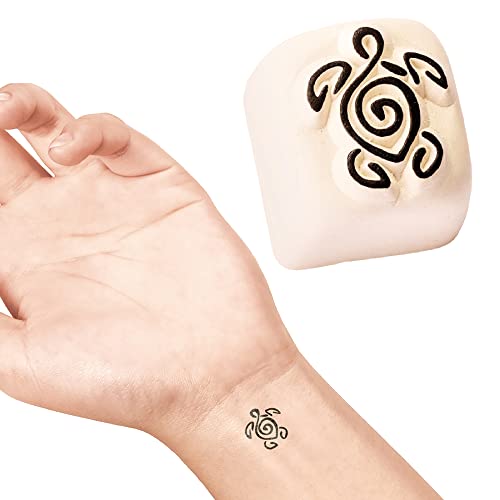 LaDot Tattoo für Kinder und Erwachsene, temporäre hautfreundliche fake Tattoos, Tattoo-Stempel ohne Nadeln für Körper und Arm, wasserfest, Keramikstempel Schildkröte LaDot Tattoo für Kinder und Erwachsene, temporäre hautfreundliche fake Tattoos, Tattoo-Stempel ohne Nadeln für Körper und Arm, wasserfest, Keramikstempel Schildkröte von Ladot