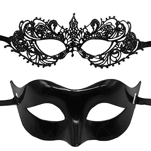 Lady of Luck Paar Masken, Maskerade Maske Venezianisches Paar Maskerade Ball Maske Karneval Abschlussball Maske von Lady of Luck