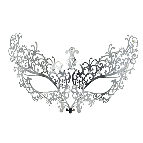 Lady of Luck Venezianische Metall Maske Maskerade Maske Karneval Abschlussball Maske mit Strass Karneval Dekorationen für Frauen Maske von Lady of Luck
